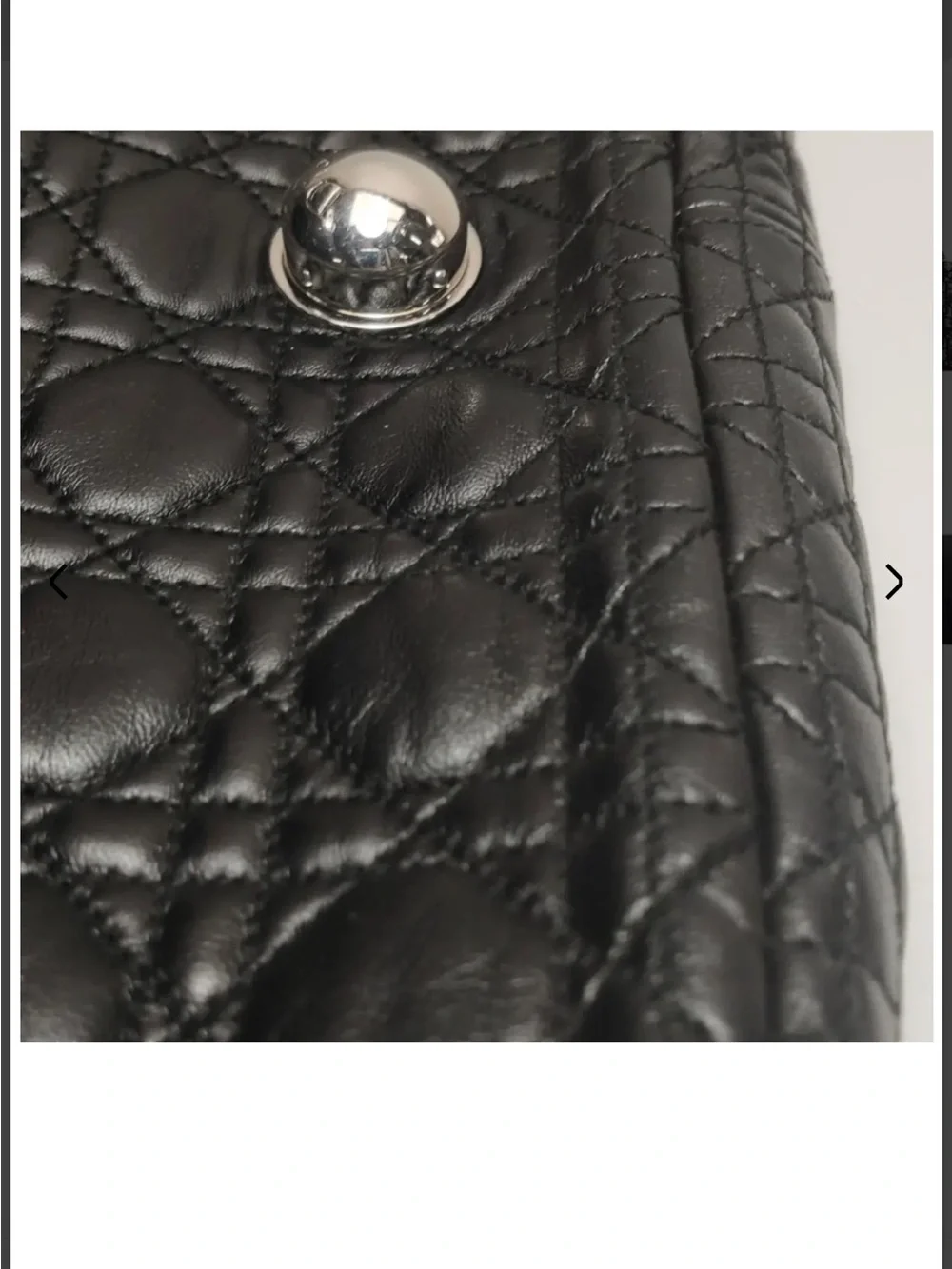 Dior Black Cannage Lambskin Shoulder Bag with Silver Logo Charms